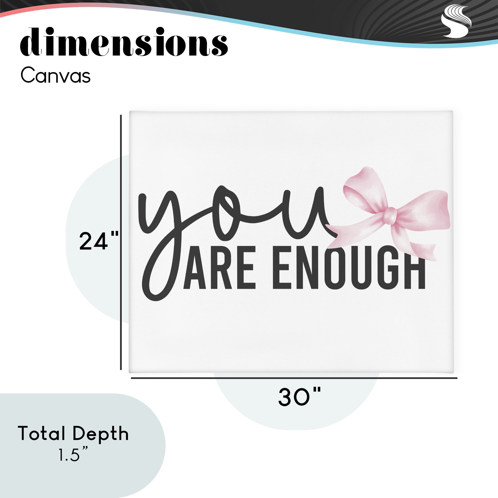 Stupell Industries You Are Enough with Ribbon Canvas Wall Art, design by Kim Allen