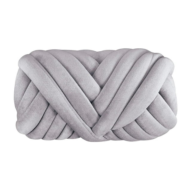 Hilo grueso de poliéster de tela, hilo voluminoso de 250 g, tubo suave, hilo gigante de peso para Gris claro