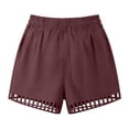 thumbnail image 4 of GUACER Casual Shorts for Women High Waisted Boho Drawstring Beach Shorts with Eyelet Cutout Hem & Big Pockets, 4 of 8