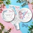 thumbnail image 5 of Pink Blue Bow Gender Reveal Decorations, Bow Theme Boy or Girl Gender Reveal Party Supplies for Baby Shower, He or She Paper Plate, Cup, Napkin, Disposable Cutlery, Serves 24, 5 of 7