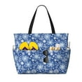 thumbnail image 1 of Disketp whiet Snowflake blue background Bolsa de Playa de Gran Capacidad, Bolso Impermeable y a Prueba de Arena para Mujer, Ideal para Playa, Piscina y Natación, 1 of 7