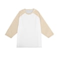 thumbnail image 7 of 3/4 Sleeve Shirts Mens Three Quarter Sleeve Baseball Tee Raglan Sleeve Blouses White 3XL, 7 of 7