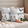 thumbnail image 2 of Chicken Outdoor Waterproof Pillow Covers, Farmhouse Country Animal Retro Pastoral Black Decorative Square Throw Pillowcase Sofa Cushion Sham for Patio/Couch/Chair, 26"x26" 2 Pack, 2 of 8