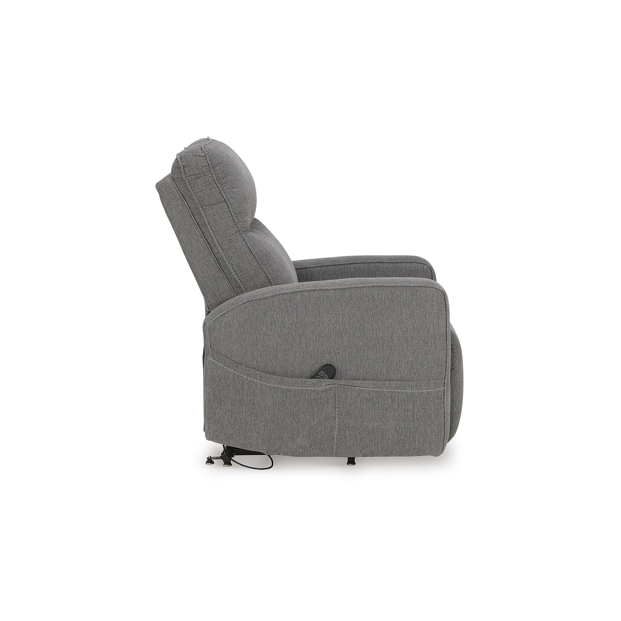 Signature Design by Ashley Starganza Power Lift Recliner Chair with Heat & Massage - Next-Gen Nuvella™ Fabric, Gray