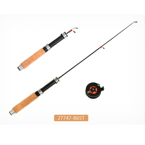Lutabuo Ice Winter Fishing Rod with Reel Combo Outdoor Feeder Fishing Pole  Wheel Set 