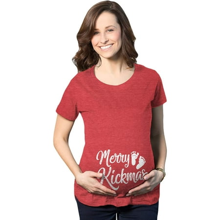 

Maternity Merry Kickmas Pregnancy Tshirt Cute Christmas Tee