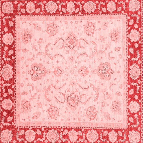 Ahgly Company Indoor Square Oriental Red Traditional Area Rugs, 6' Square