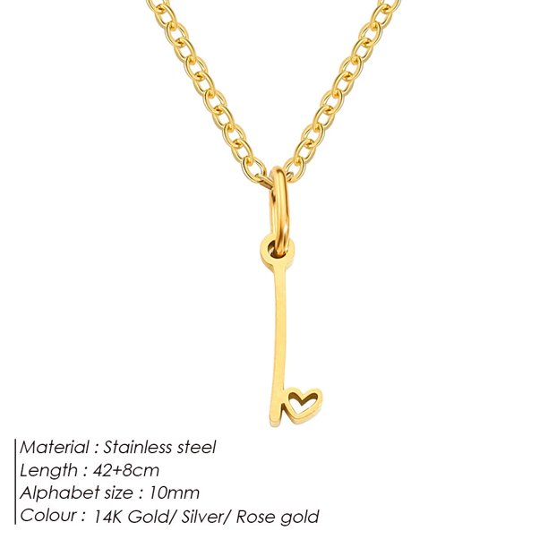 EManco-collar Irregular de corazón con monograma de acero inoxidable, Collar personalizado con nombre inicial, regalo de cumpleaños