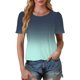 thumbnail image 4 of mfyjkho Tops Para Mujer, Camiseta De Manga Corta Con Cuello Redondo Y Degradado Para Mujer, Primavera/Verano Tops De Gimnasio Para Mujer M, 4 of 7
