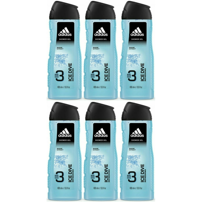 Raad eens Eigen geest Adidas Ice Dive Refreshing 3-in-1 Body, Hair & Face Wash, Marine Extract,  13.5 Ounce (Pack of 6) - Walmart.com