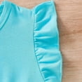 thumbnail image 6 of UngA Girls 2 Piece Outfits Flutter Sleeve Cute Butterfly Print Peplum Top with Skinny Pants Set Toddler Kids Summer Spring Clothes 12-18 Months,Sky Blue, 6 of 6