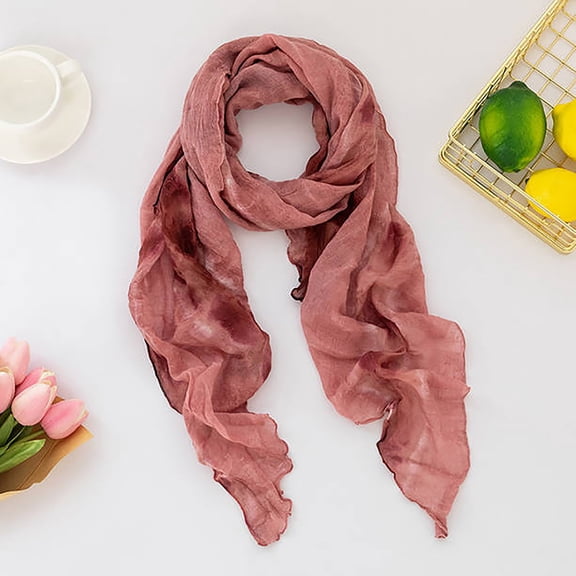 Women's Lightweight Linen Scarf Shawl for Spring and Summer, Soft Versatile Neck Wrap with Rhinestone Buckle