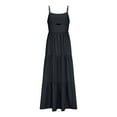 thumbnail image 7 of Ecqkame Maxi Dresses for Women 2024 Sleeveless Solid Color Flowy Beach Vacation Casual Dresses for Women Black L on Clearance, 7 of 7