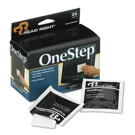 Read Right One Step CRT Screen Cleaning Wipes - 24 / Box