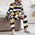 thumbnail image 7 of Naloa Gold Flamingo Men’s Pajamas Set - Long Sleeve Button Down Sleep Shirt and Pajama Bottoms Sleepwear Set-X-Large, 7 of 7