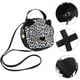 thumbnail image 2 of Creative Small Round PU Tote Handbag Casual Shoulder Bag Leopard Grain Cartoon Cat Ears Coin Purse for Girls Ladies (Speckled Brown), 2 of 3