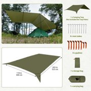 GEERTOP 17 × 10 ft Large Camping Tent Tarp Outdoor Waterproof Hammock Rain Fly Backpacking Tent Tarp Shelter for Hiking Travel Picnic(Not includes Poles)