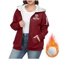 thumbnail image 2 of Fleece Lined Hoodie Womens Winter Zip Up Warm Sherpa Fuzzy Jacket Casual Heavyweight Outwear Coat with Pocket, 2 of 5