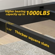 Yoneston Queen Size 16 inch Heavy Duty Metal Platform Bed Frame with Large Under-Bed Storage Space, Black