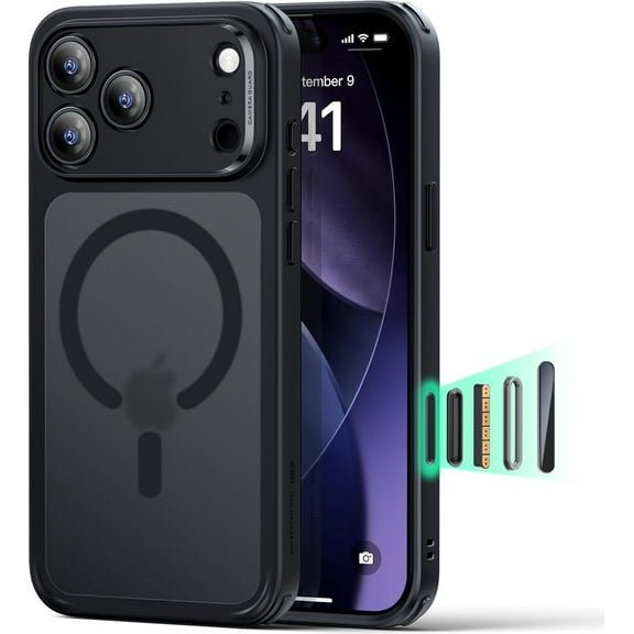 for iPhone 17 Pro Max Case, Camera Control, Compatible with MagSafe, Shockof Military-Grade tection, Magnetic Phone Case for iPhone 17 Pro Max, Classic Hybrid Case, Frosted Black