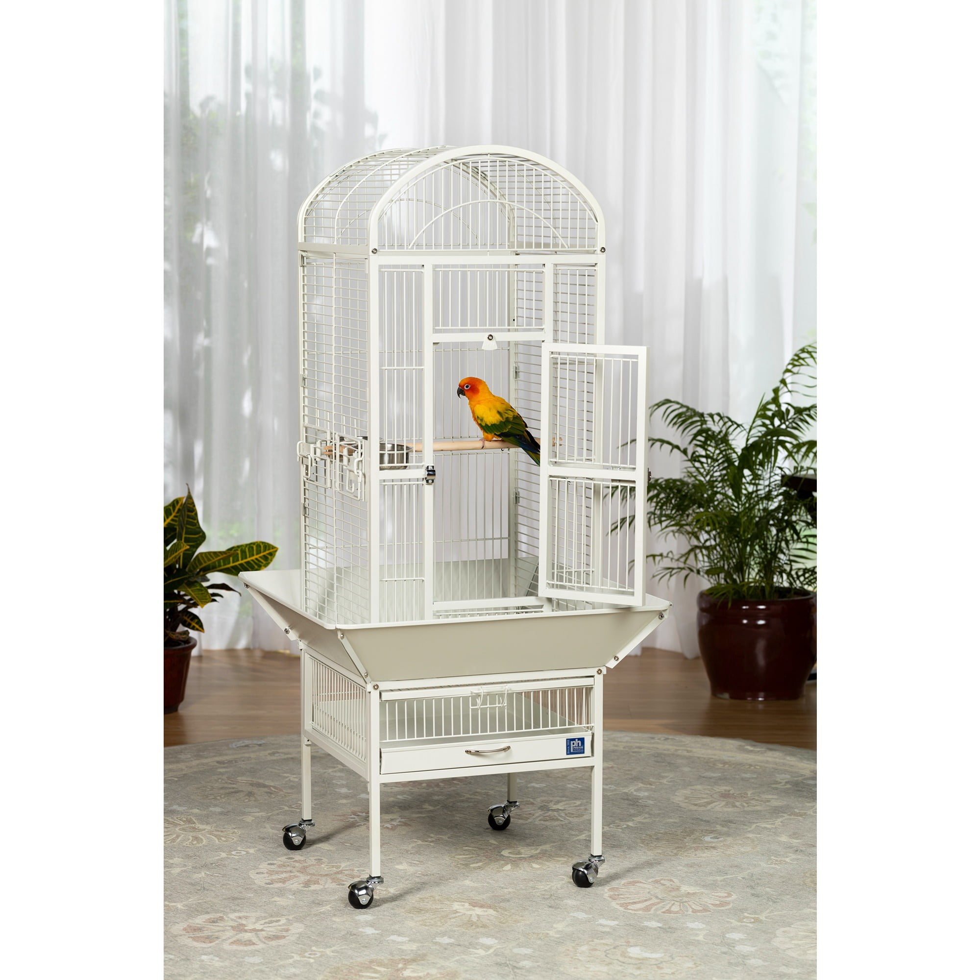 Prevue Pet Products Small Dome Top Bird Cage - Chalk White 34512