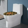 thumbnail image 3 of ZUXONGSY Sunflower Highland Cow Flannel Toilet Cover Restrooms Toilet Cover Protective Cover with Elastic Band Decorative Round Elongated Toilet Lid Covers Comfortable for Hotel Bathroom, 3 of 6