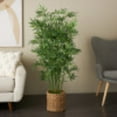 thumbnail image 2 of DecMode 59" Artificial Bamboo Tree in Realistic Leaves and Brown Seagrass Pot, 2 of 9