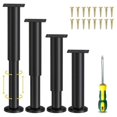 thumbnail image 1 of ZHAOCHENG 4 patas de cama ajustables de 180-300 mm para muebles de baño, patas ajustables para muebles, patas redondas de metal para cama., 1 of 5