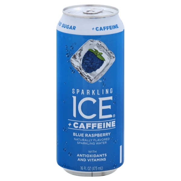 Sparkling Ice + Caffeine Blue Raspberry Naturally Flavored Sparkling