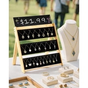Foldable 3-Tier Necklace Display Stand, 66-Slot Jewelry Organizer for Selling