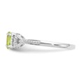thumbnail image 4 of Auriga 10k White Gold Peridot and Diamond Ring for Women Size- 7, 4 of 6