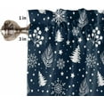 thumbnail image 5 of Dark Blue Christmas Trees Kitchen Curtains 63 Inches Long, Winter Xmas Pine Snowflake Rod Pocket Window Curtains Panels for Bedroom/Bathroom/Nursery, Light Filtering Treatment Curtains Drapes 42"x63", 5 of 5