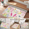 thumbnail image 5 of Happy Easter Entryway Rug 2'x3'&nbsp; Non Slip Front Door Mats, Spring Farmhouse Bunny Eggs Flower Beige Entrance Rugs Indoor Outdoor Carpet, Washable Floor Mats Small Area Rug for Bedroom Kitchen, 5 of 8