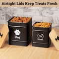 thumbnail image 4 of Dog Container Airtight Set Of 2 - 8x6 & 7x5 Inch Iron Jars For Kitchen Counter With Lids 20 Cup Capacity Pet Doggie Cookie Jar Canister, 4 of 6