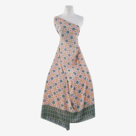 Zelouf Zs1503M Print Hi Multi Chiffon  , Sewing, DIY, Crafts Fabric by the Yard, 534 Yellow/navy, 3 Yard