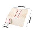 thumbnail image 1 of Couverture Coussin Thème Baseball à Double Fonction, Housse Convertible, Châle à Imprimé Sport 47x63 Pouces Blanc, 1 of 6