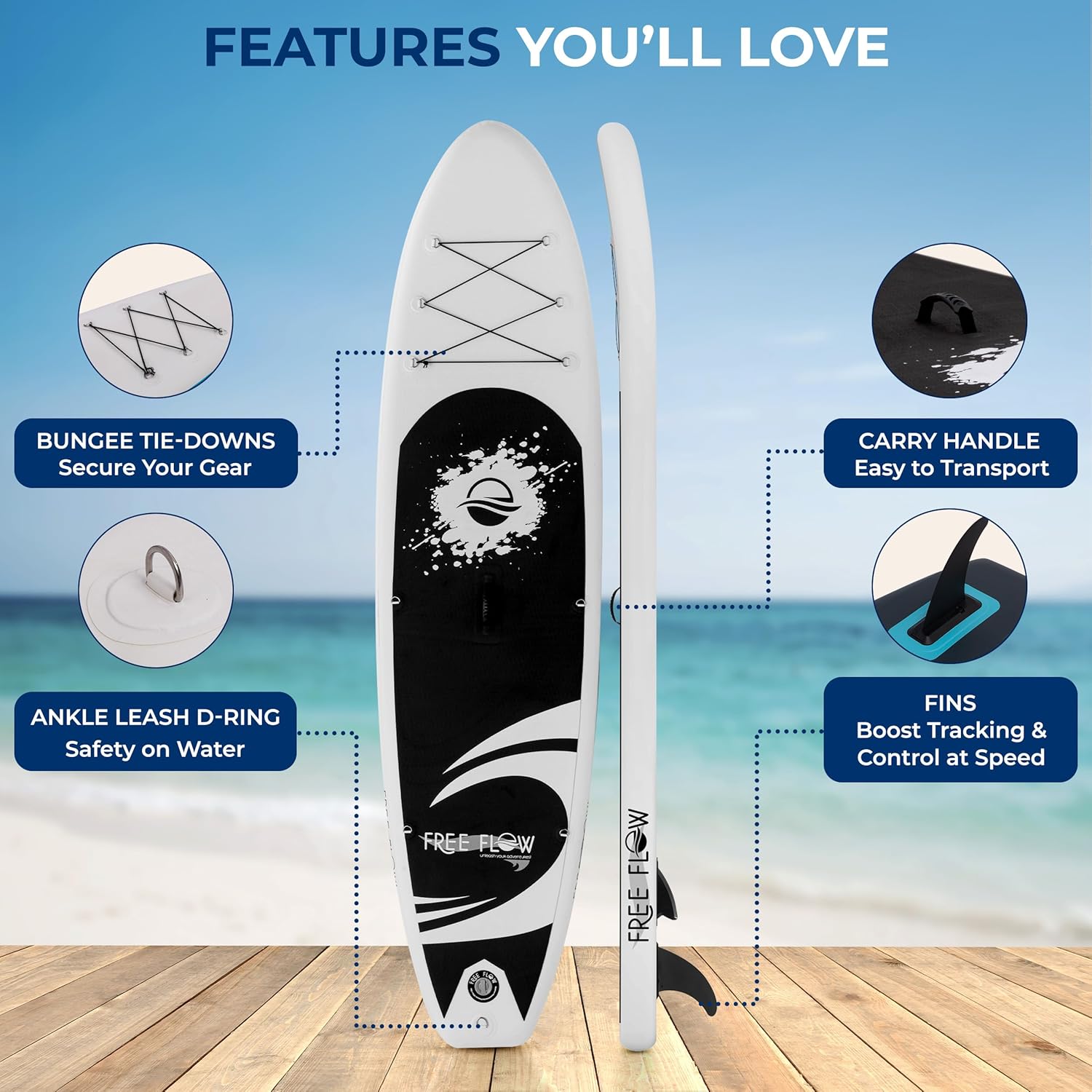 SereneLife Free Flow 11-Foot Inflatable Paddle Board photo 3