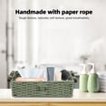 thumbnail image 4 of Woven Storage Basket Handwoven Paper Rope Bin Rustic Decorative Storage with Sturdy Wooden Handles for Bathroom Living Room Kitchen Office, 4 of 7