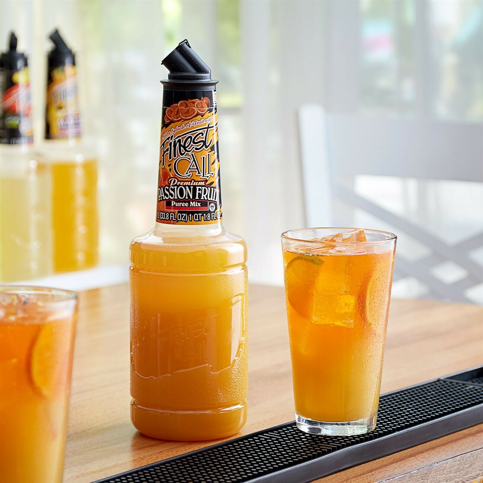 Finest Call Premium Passion Fruit Puree Mix, 1 Liter Bottle, Plastic Container
