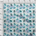 thumbnail image 3 of oneOone Polyester Lycra Turquoise Blue Fabric Florals Fabric For Sewing Printed Craft Fabric By The Yard 56 Inch Wide, 3 of 6