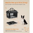 thumbnail image 5 of Feandrea Collapsible Dog Crate, Portable Oxford Fabric Pet Travel Crate with 4 Mesh Doors, Handles, Pockets, 30 Inches, for Medium Dogs, Ink Black and Dove Gray, 5 of 6