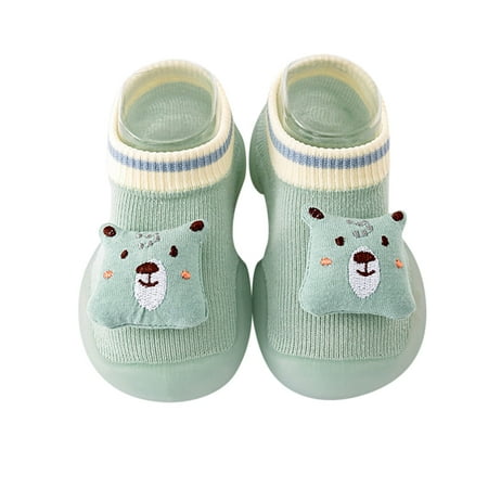 

Boys Girls Animal Cartoon Socks Shoes Toddler WarmThe Floor Socks Non Slip Prewalker Shoes