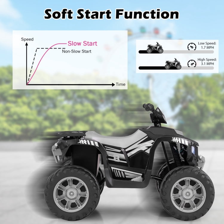 Resenkos 24V Kids Ride On Electric ATV, Ride On Toy Car for Kids 3-8 Boys & Girls Black