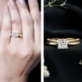 thumbnail image 3 of Rosec Jewels Lab Grown Diamond Engagement Ring Princess Cut - Vintage Style Ring (1 Ct, 6 mm, EF-VS Quality), 10K Yellow Gold, US 10.50, 3 of 9