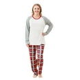 thumbnail image 2 of TIMIFIS Pyjamas de Noël pour Femmes Ensemble de Vacances de Noël Col Rond Manches Longues et Pantalon Long à Carreaux Rouges Vêtements de Détente Ensemble de Pyjamas de Noël Assortis pour la Famille, 2 of 4