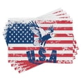 thumbnail image 1 of Ambesonne United States Place Mats Set of 4, Grungy Flag and Eagle, Standard Size, Navy White Red, 1 of 6