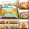 thumbnail image 2 of Beds King Twin Full Pillowcase with 3PCS Set Bedding Single 3D Size Cover Quilt Fruit Bed Double Set Cover Duvet Thin, 2 of 7