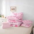 thumbnail image 6 of Feelyou Pink Retro Bow-tie Bedding Comforter Set 7pcs, Princess Stars King Bedding Sets, 6 of 8