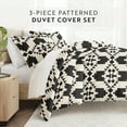 thumbnail image 5 of Noble Linens Gray Adobe Diamond Reversible 3-Piece Duvet Cover Set, King/Cal King, 5 of 10