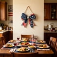 thumbnail image 4 of Solid Wood Front Door Welcome Sign Star Wreath Round Patriotic Decor for Independence Day Rustic Home Decorations Wooden Door Hanging Pendant with Rope for Wall Entryway Display, 4 of 6